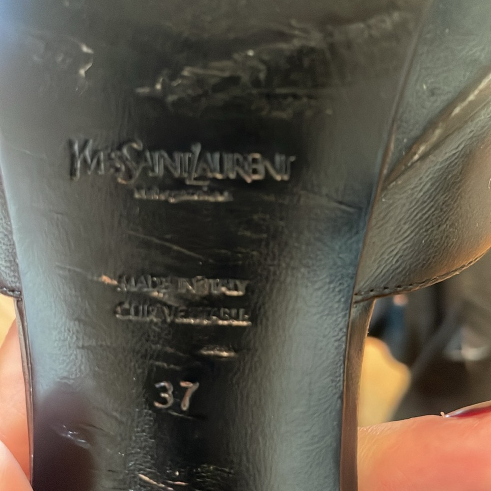 YSL tribute platform heels vintage Y2K black leather studs yves Saint Laurent - Picture 5 of 6